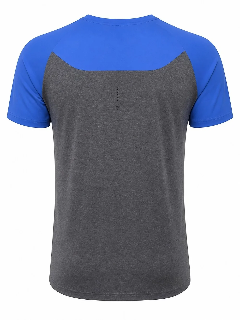 On Running ON Cloud Men Blue Short Sleeve V-Neck Running w Charcoal Side Panels